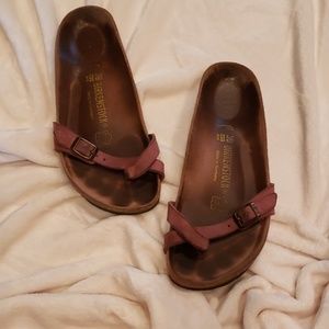 Birkenstock Piazza pink toe loop sandals